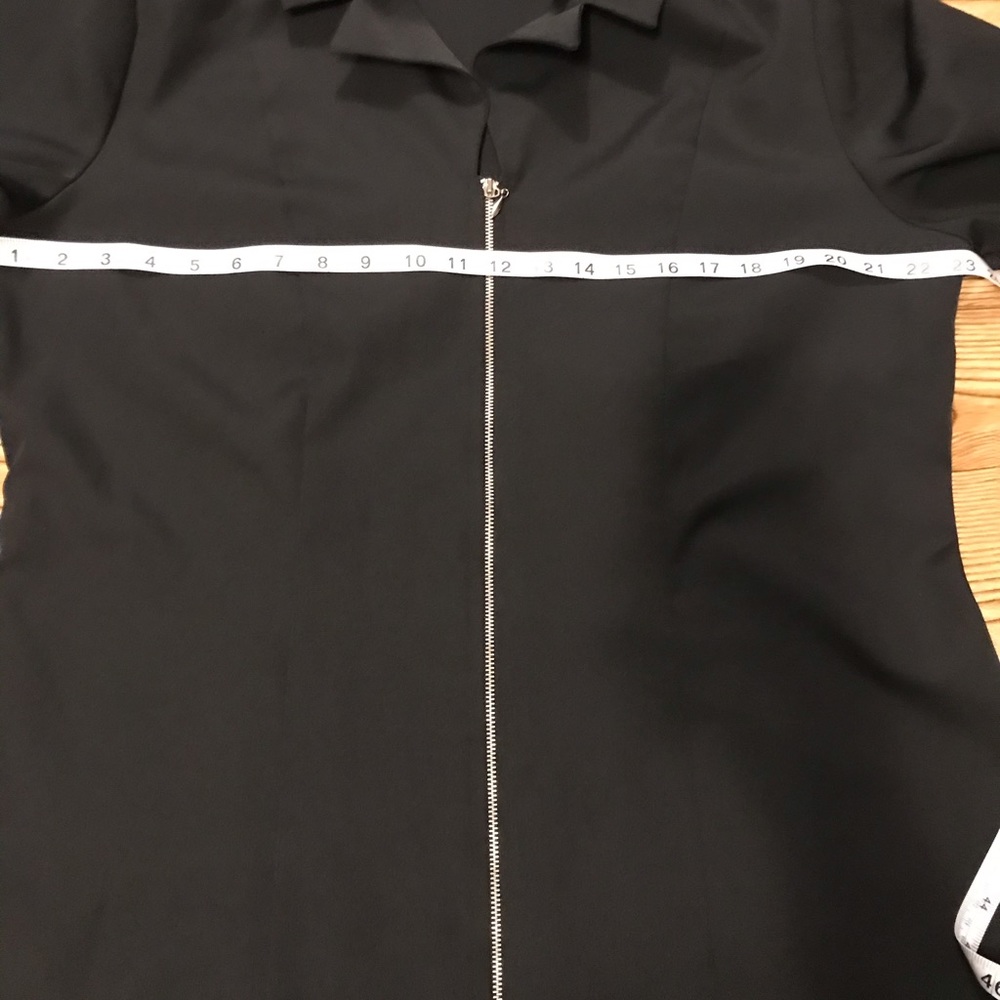 Vintage Fashion Bug Black Zip Front Longline Blazer Jacket Plus Size - Picture 6 of 7